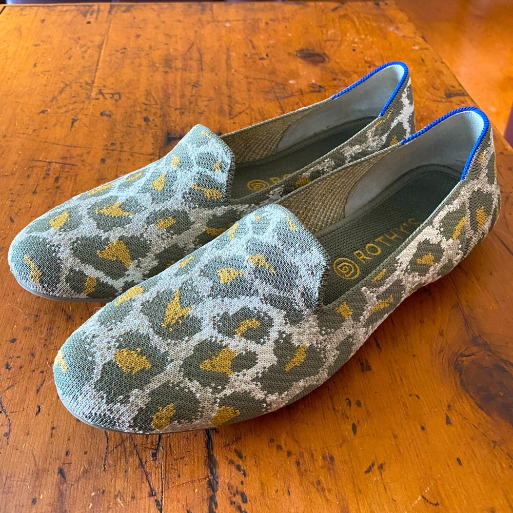 Rothy’s Size 11.5 Loafer, green animal print